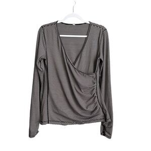 Lululemon Sunset Salutation Long Sleeve‎ Shirt Women's 0 Stripe Black Mink Berry